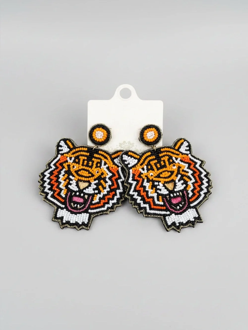Tiger Beaded Earrings